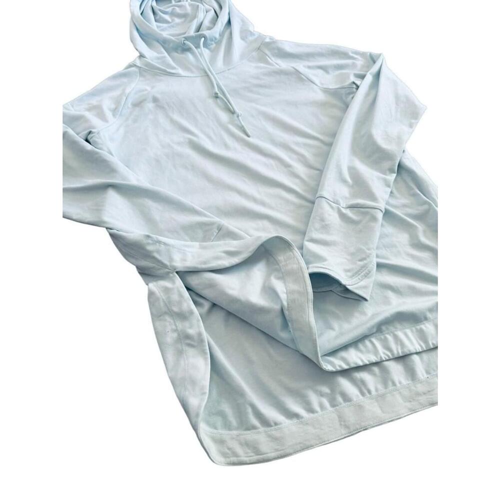 Athleta Essence Tunic Hoodie Light Baby Blue Medium (M) Long Sleeve